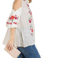 Umgee - Floral Embroidered Peasant Top