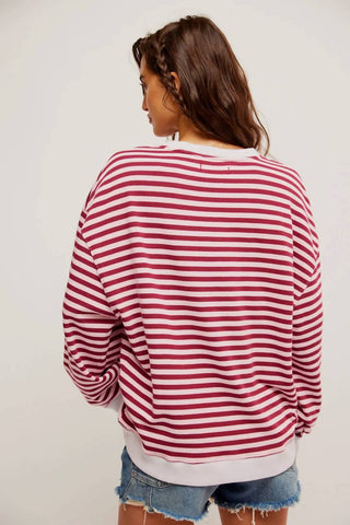 Free People - Classic Striped Crew Sweatshirt