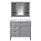 Bathroom Vanity With Mirror Cabinet, Single Sink With 2 Soft Closing Doors And 4 Drawers