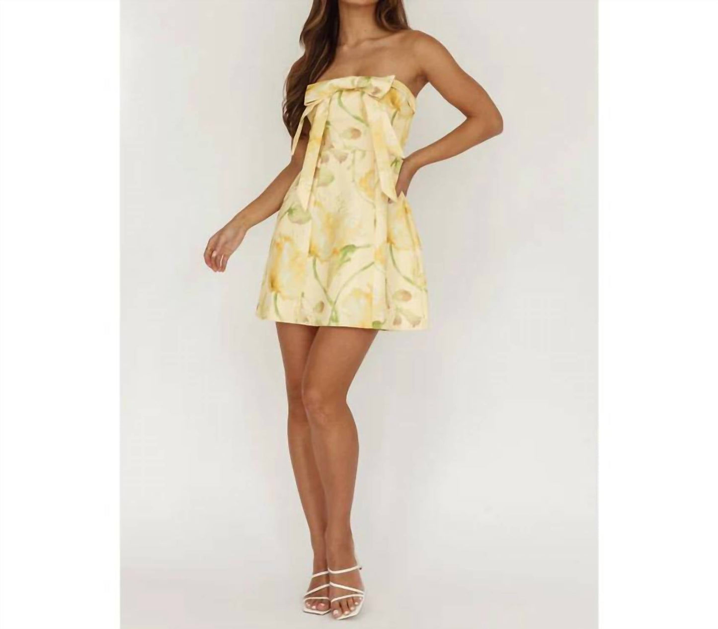 One And Only Collective - Strapless Floral Mini Dress