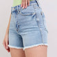 Judy Blue - High Waist Tummy Control Light Destroy & Fray Hem Shorts