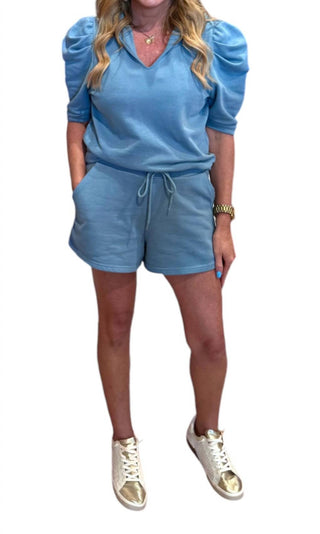 Elan - PUFF SLEEVE HOODIE AND SHORT SET