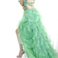 Rachel Allan - Heavily Beaded One Shoulder Ruffled Gown
