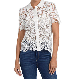 Love Token - Ainsley Short Sleeve Lace Blouse