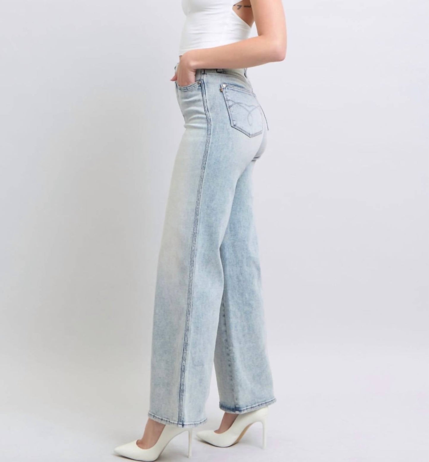 Judy Blue - High Waist Tummy Control Retro Wide Jeans