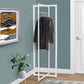 Coat Rack Hall Tree Free Standing Hanging Bar Entryway White