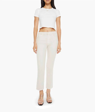 Mother - Women's Mid Rise Smoking Double Flood Cats And Dogs Tapioca