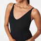 Spanx - Suit Yourself Bodysuit: Ribbed V Neck Bodysuit