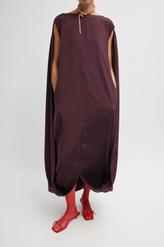 Tibi - Stretch Wide Neck Cape Dress
