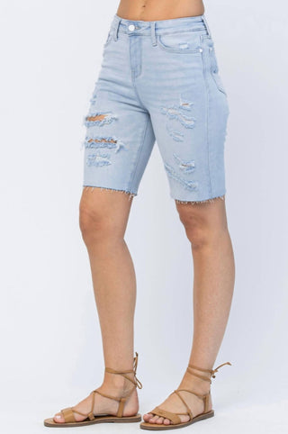 Judy Blue - High Waist Cutoff Bermuda Shorts