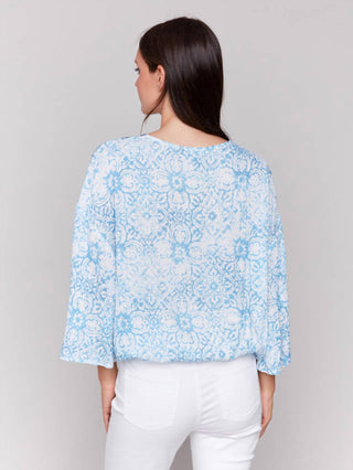 Charlie B - Printed Overlap Blouse