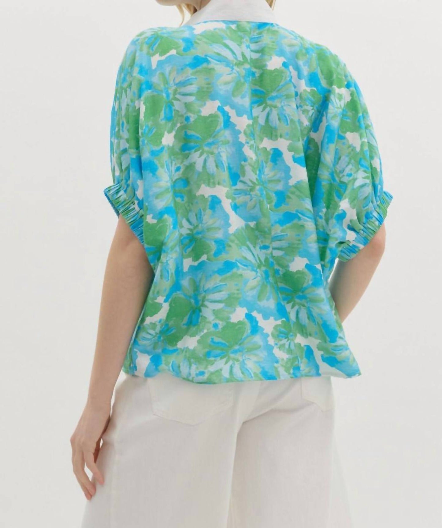 Entro - Floral Caftan Contrasted Top