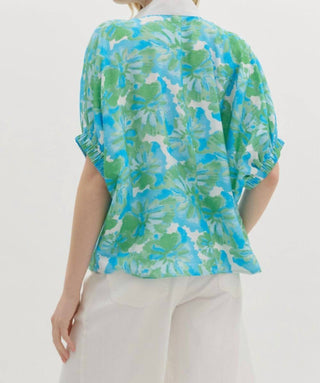 Entro - Floral Caftan Contrasted Top