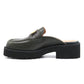 All Black - Flat Buckle Mule