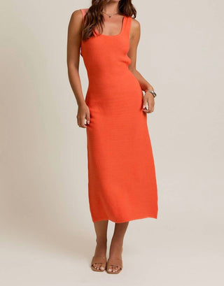 Le Lis - Creamsicle Sleeveless Square Neck Midi Dress