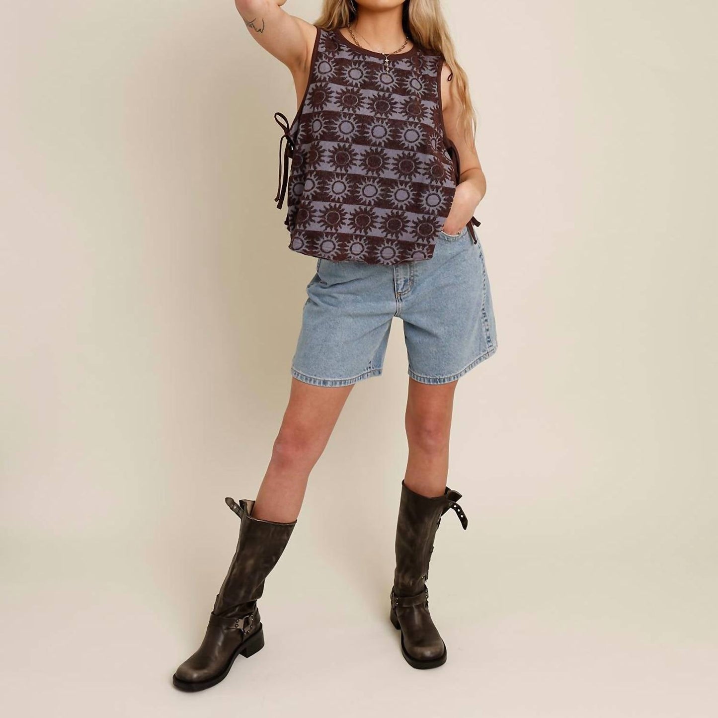 Free People - Faded Gardens Side Tie Top