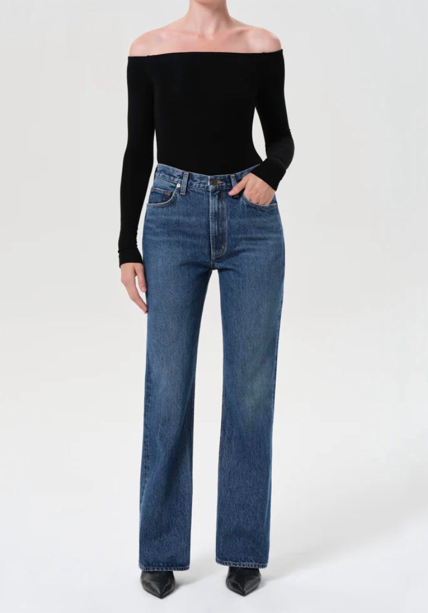 Agolde - Leena Mid Rise Baby Flare Jean