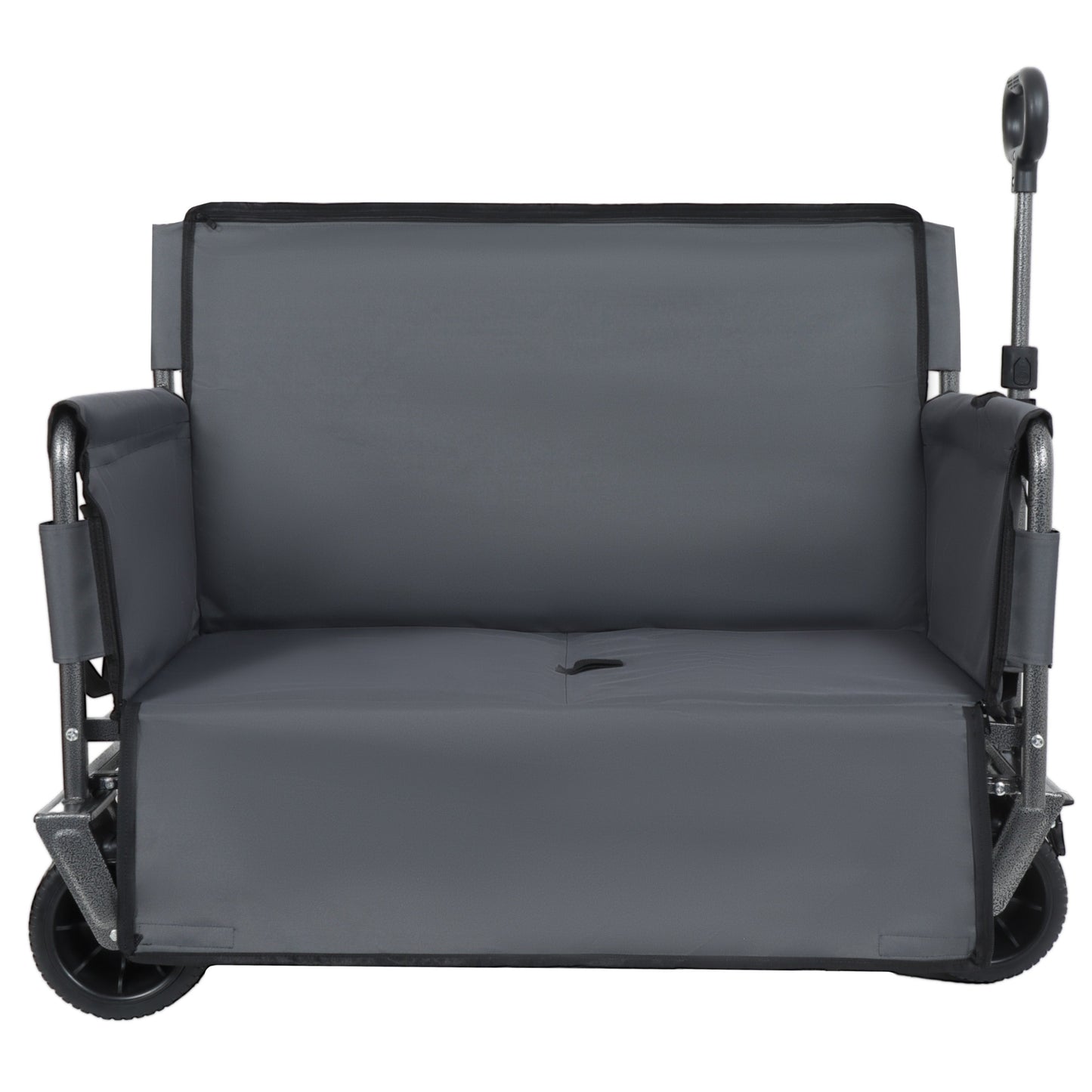 3-in-1 Convertible Folding Wagon Cart with Bench Seat & Storage