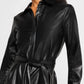 Alice + Olivia - Chassidy Vegan Leather Mini Shirt Dress