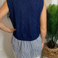 Eesome - Sweater Vest With Striped Layer Top