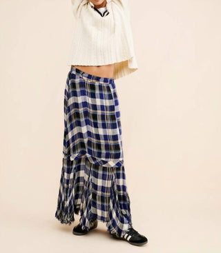 Free People - Bordeaux Plaid Maxi Skirt