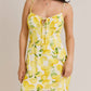 Le Lis - Lemon Shirred Neck Low Waist Mini Dress