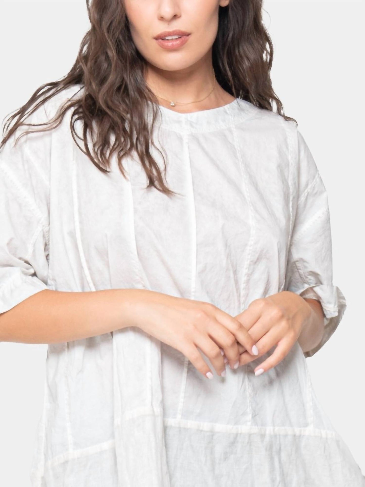 Baci - Ribbed Mixed Material Tunic