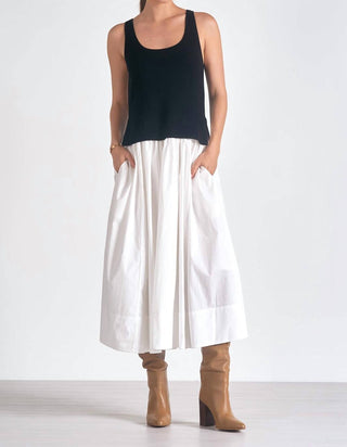 Elan - Tank Top Cotton Skirt Midi Dress