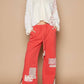 Pol - Vintage Wash Floral Patch Top