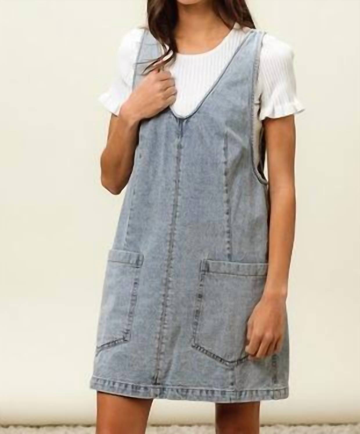 Bibi - Olivia Denim Pocket Dress