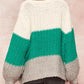 Promesa - OVERSIZED COLORBLOCK CROCHET KNIT SWEATER