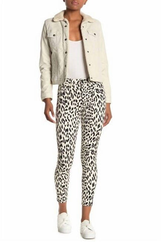 Joe'S Jeans - Charlie High Rise Leopard Print Coated Skinny Jeans