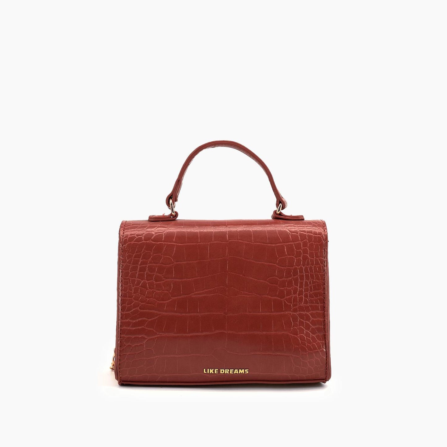 Like Dreams - Women's Lantern Faux Croc Crossbody Bag