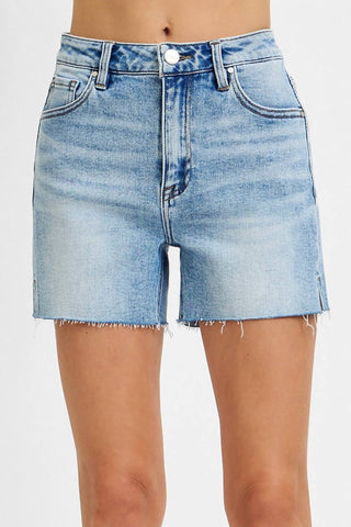 Risen - Crissy Side Slit Denim Shorts