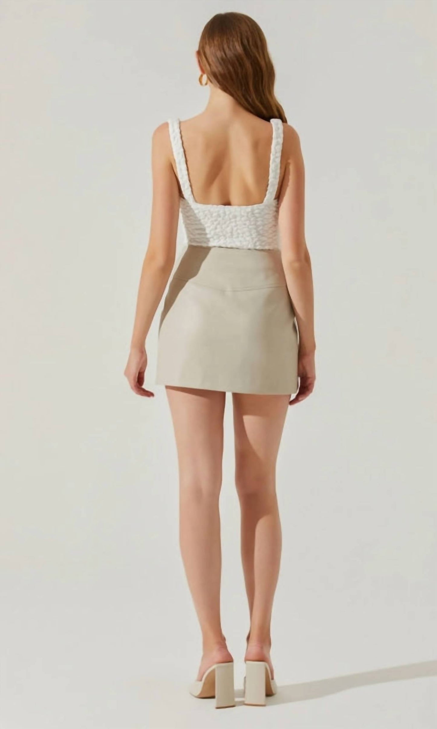 Astr - Tracy Faux Leather Zip Skirt