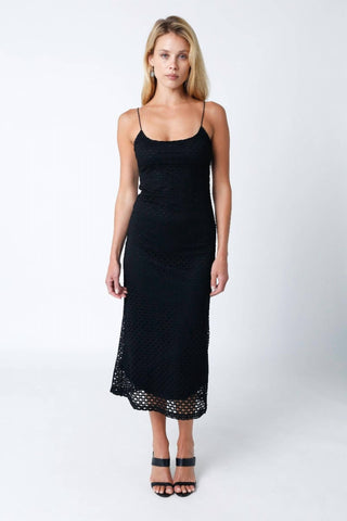 Olivaceous - Malin Crochet Midi Dress