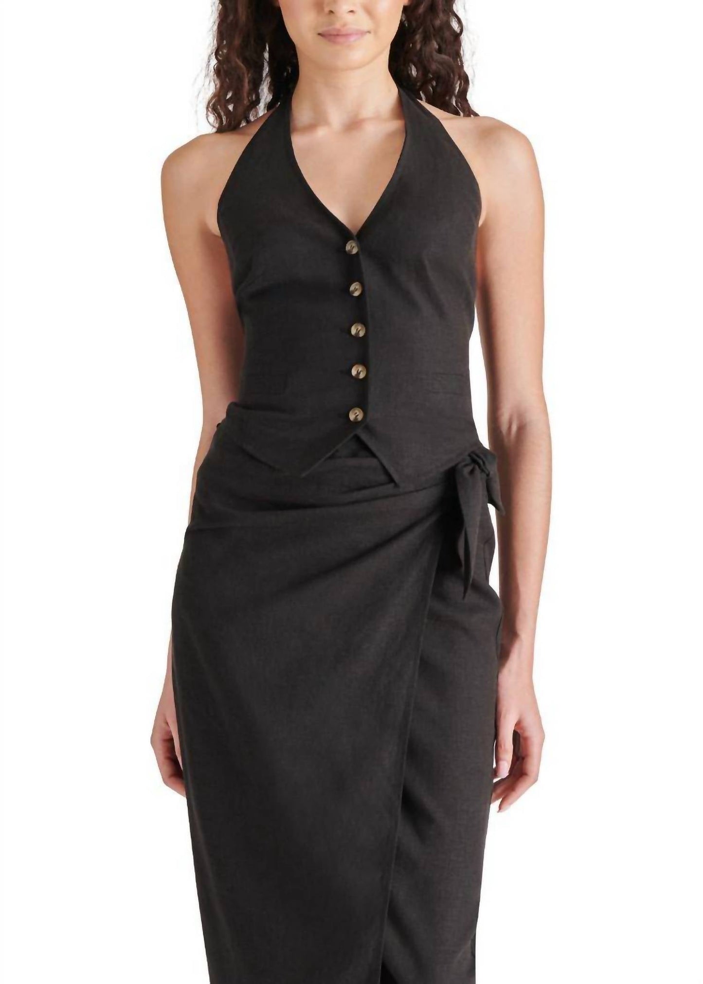 Steve Madden - Women's Wolfe Tailored Button-front Vest