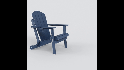 Folding Adirondack Chair with Dual Cup Holder - Navy Blue