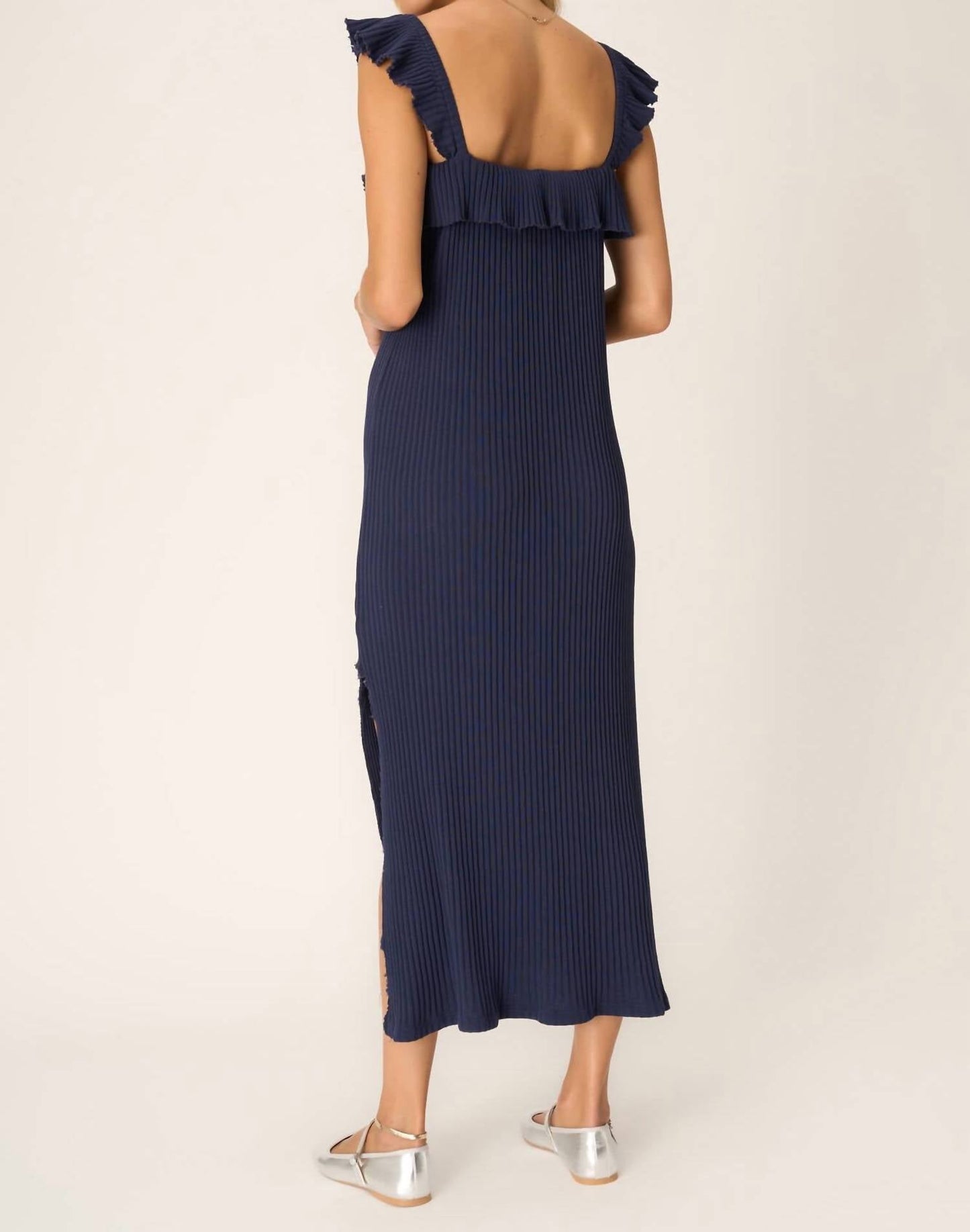 Deluc - Mona Ruffle Sleeve Rib Dress