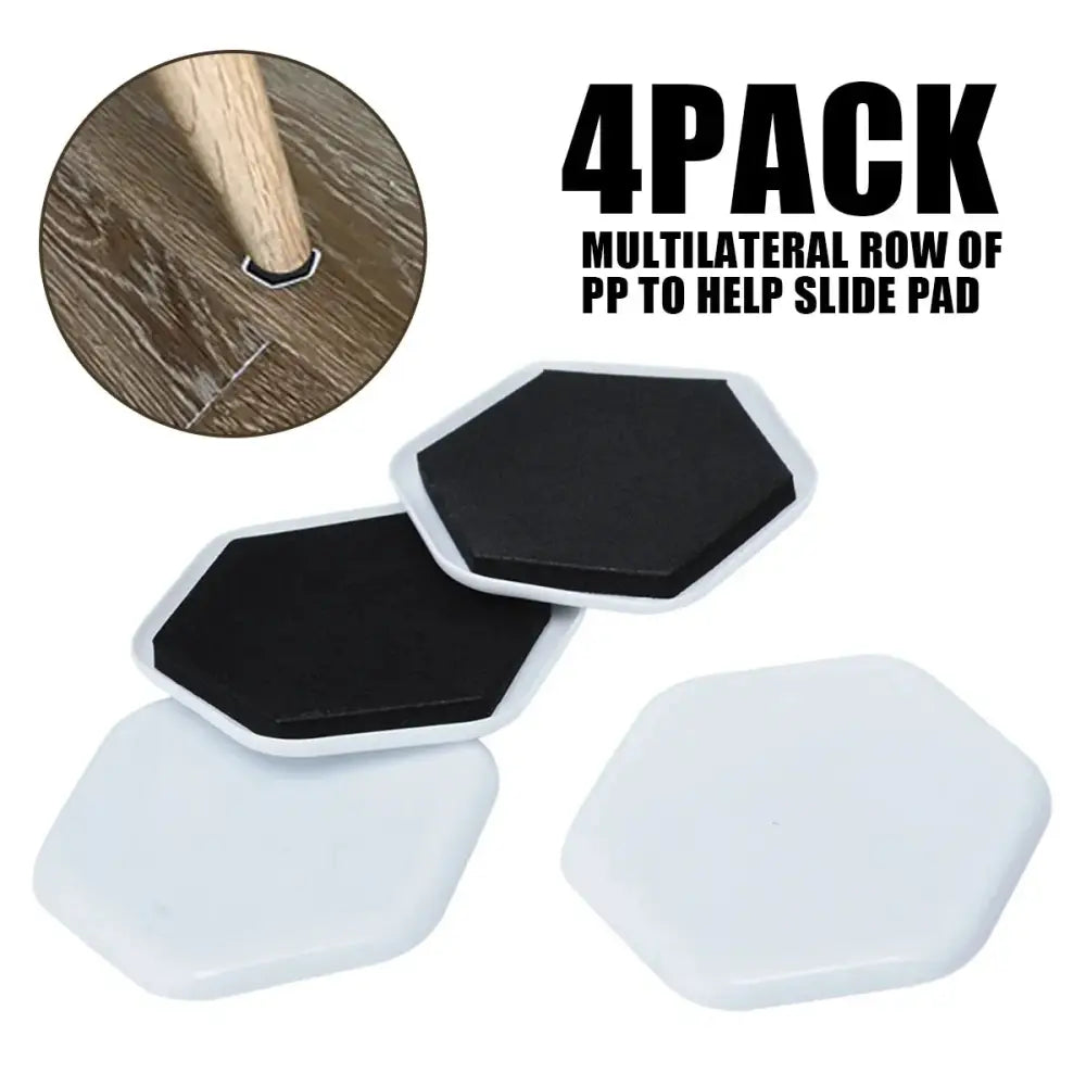 Heavy Duty Hexagonal Furniture Moving Sliders 4 Pack