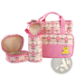 5 Piece Bear Appliqué Baby Diaper Travel Bag Set