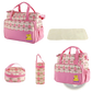 5-piece Floral Water-resistant Baby Diaper Bag Travel Set