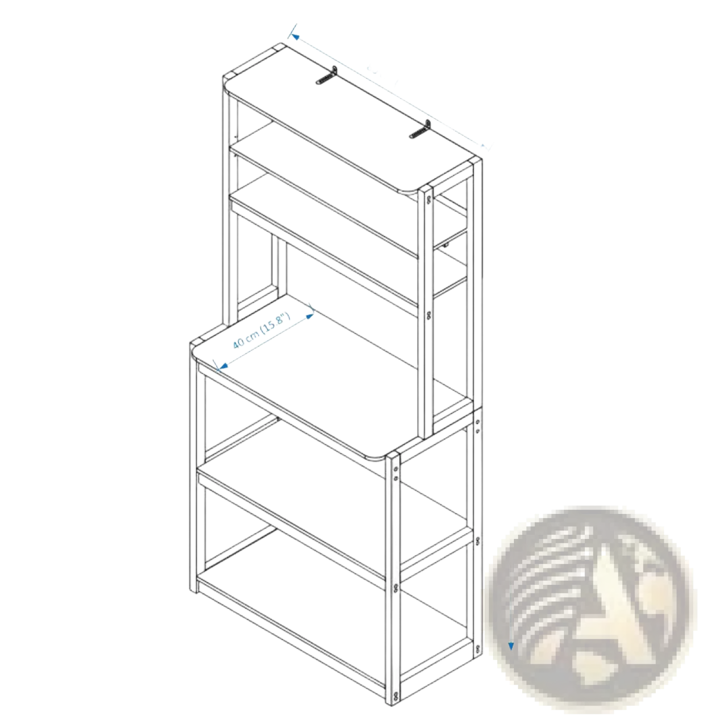 5-tier Kitchen Baker's Rack Microwave Stand in White and Black