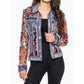 Adore - Denim Jacket With Sheer Floral Embroidery