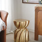 14x14x18.7 Gold Magnesium Accent Stool with Sculptural Swirl Design