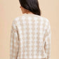 Anniewear - Houndstooth Round Neck Sweater