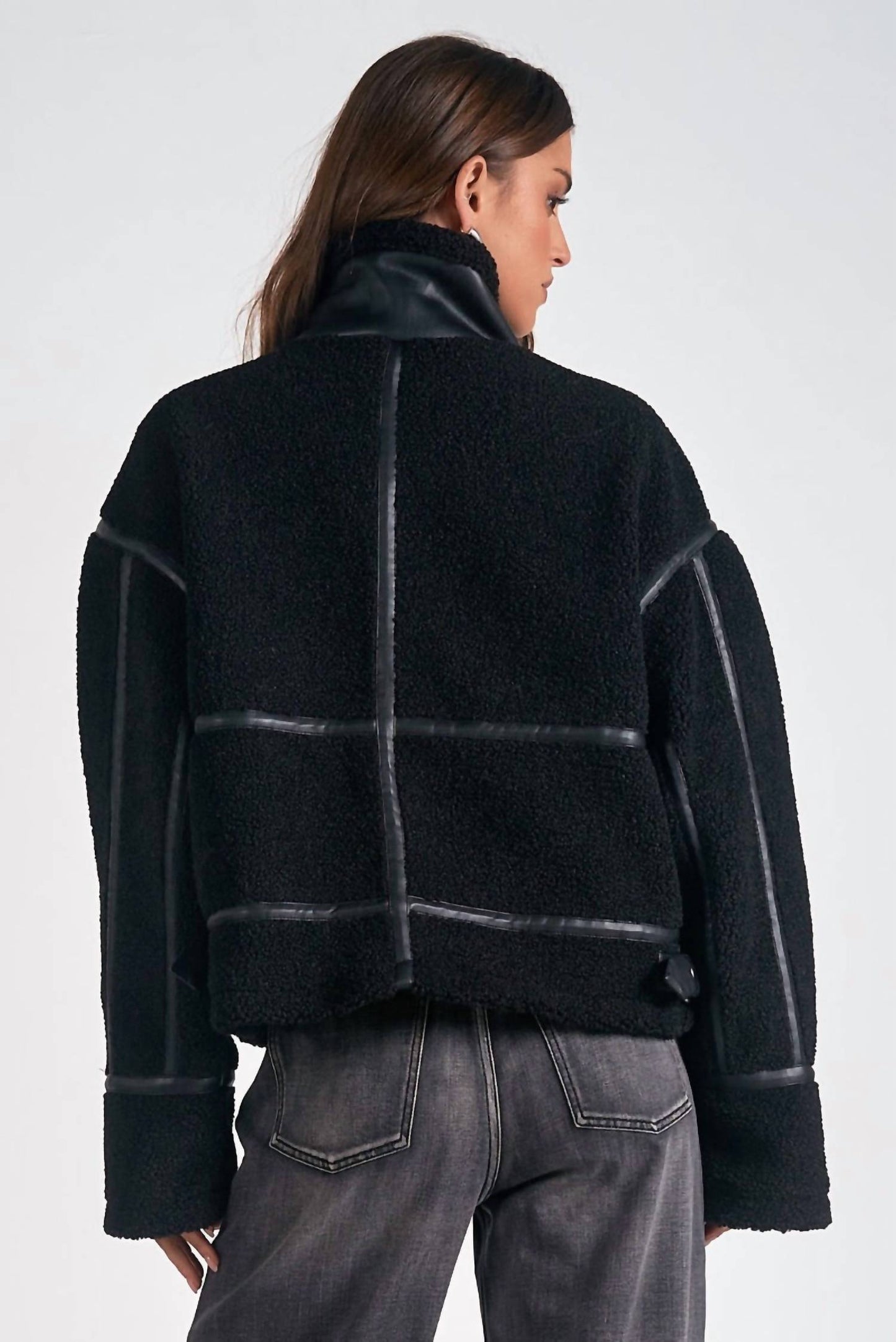 Elan - Dutton Faux Shearling Bomber Jacket