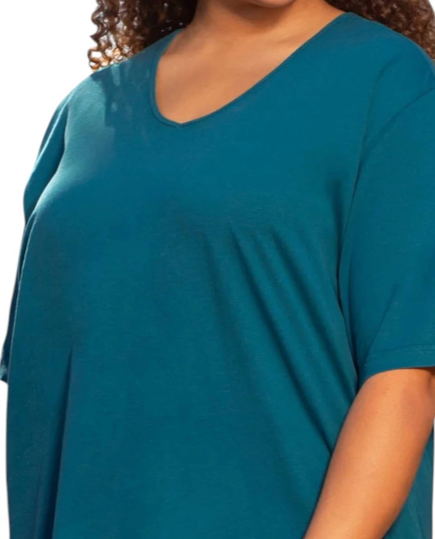 On The Plus Side - Plus Size Jersey V-neck Short Sleeve Tee