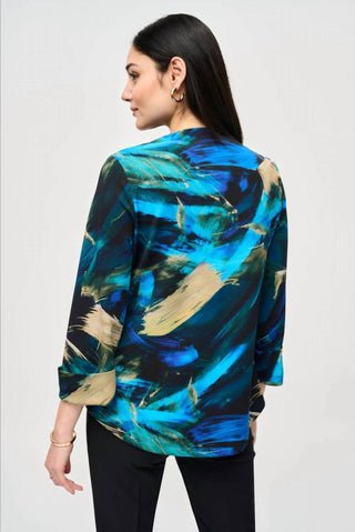 Joseph Ribkoff - Silky Knit Abstract Print Swing Jacket