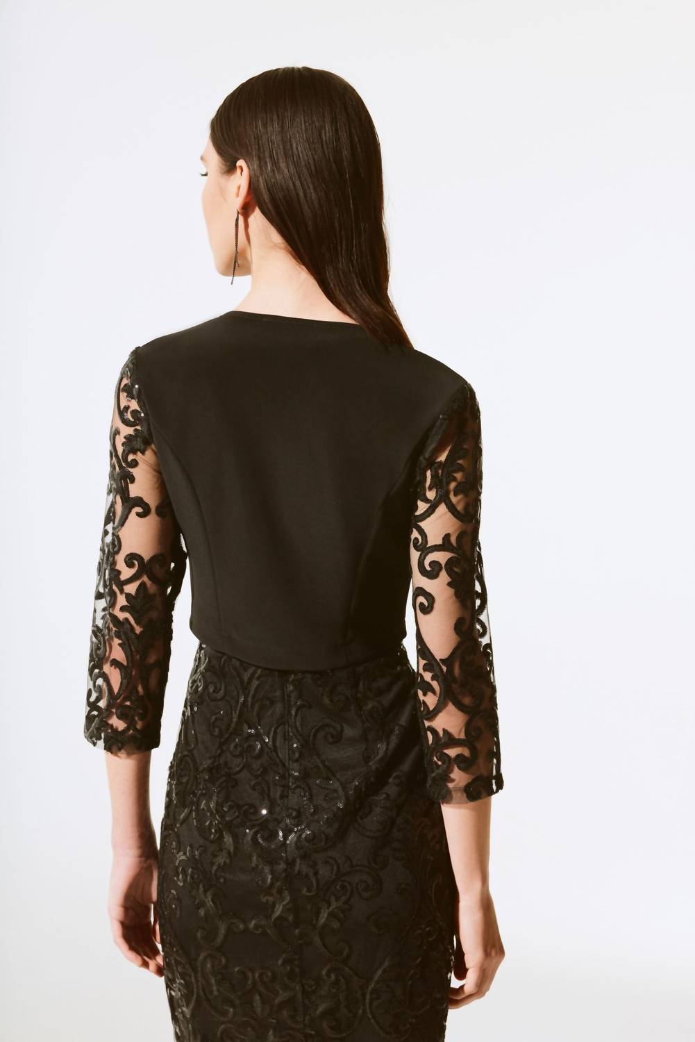 Joseph Ribkoff - Sequined Lace Open Front Bolero